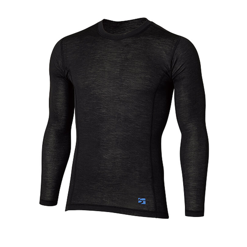 Men's Merino Spin Light Long Sleeve Crew,BLACK, medium image number 0