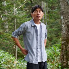 Men's Japanese Heritage Color Shirt,NAVY KIKYO, small image number 2