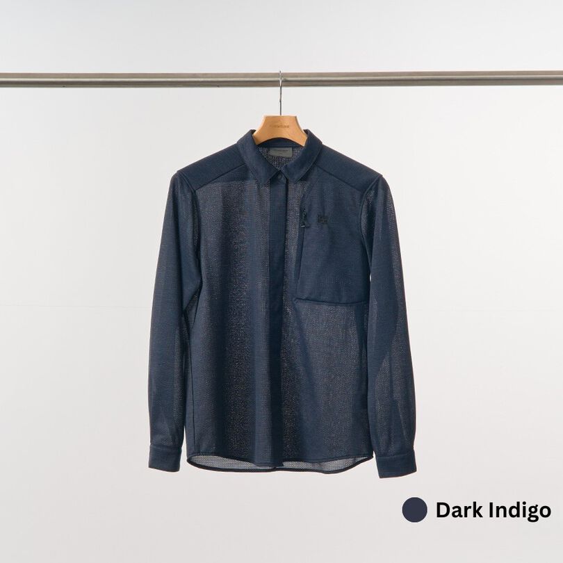 Women's Ramie Spin Knit Shirt,DARK INDIGO, medium image number 3