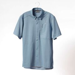 Men's Ramie Spin Knit Shirt Short Sleeve,LIGHT INDIGO, small image number 1