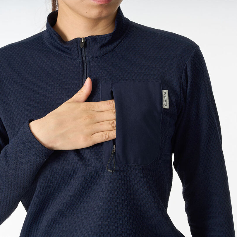 Women's Drought Thermo Zip Neck,DEEP NAVY, medium image number 11