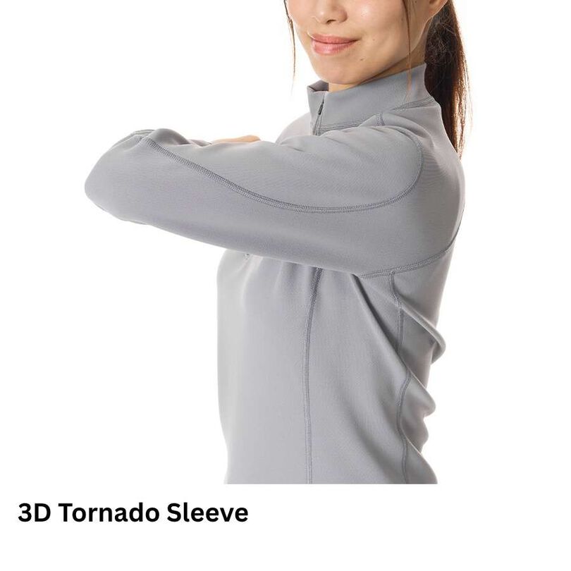 Women's FLOODRUSH Zip Neck,LIGHT GRAY, medium image number 8