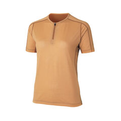 Women's Ramie Spin Air Short Sleeve Zip Neck,TERRA COTTA, small image number 0
