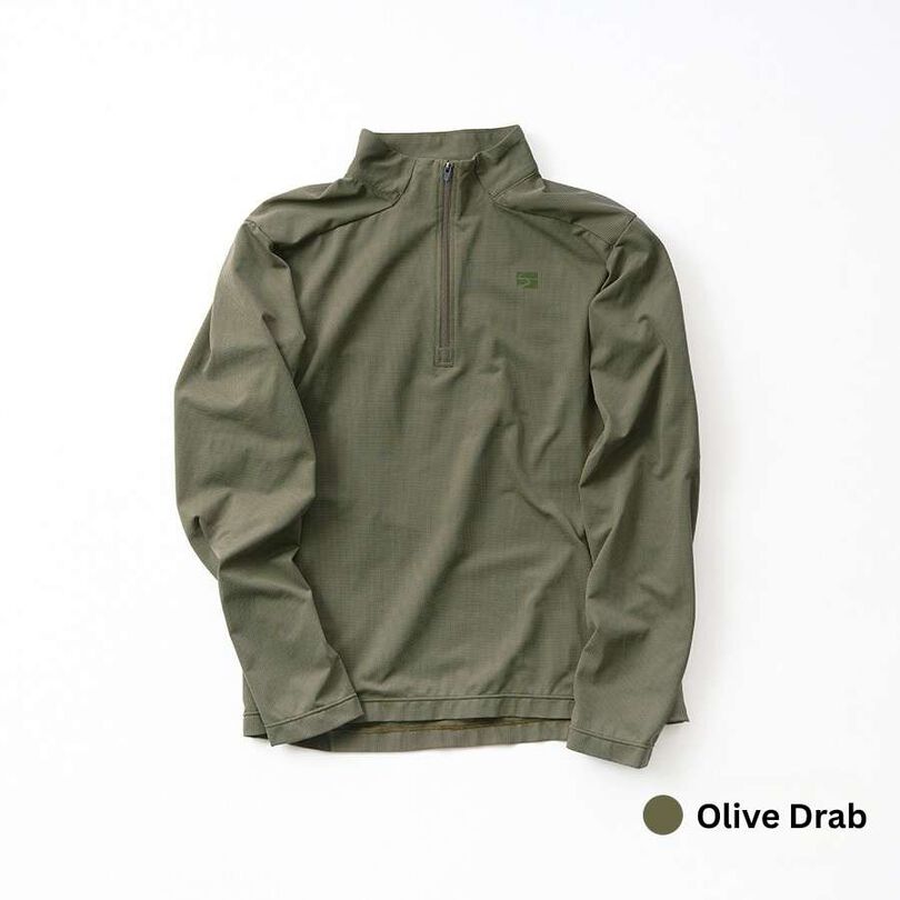 Men's Drought Quad Zip T Long Sleeve,OLIVE DRAB, medium image number 4