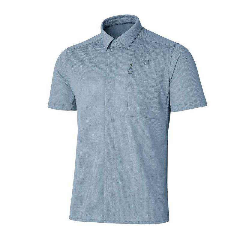 Men's Ramie Spin Knit Shirt Short Sleeve,LIGHT INDIGO, medium image number 0