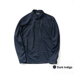 Men's Ramie Spin Knit Shirt,DARK INDIGO, small image number 4