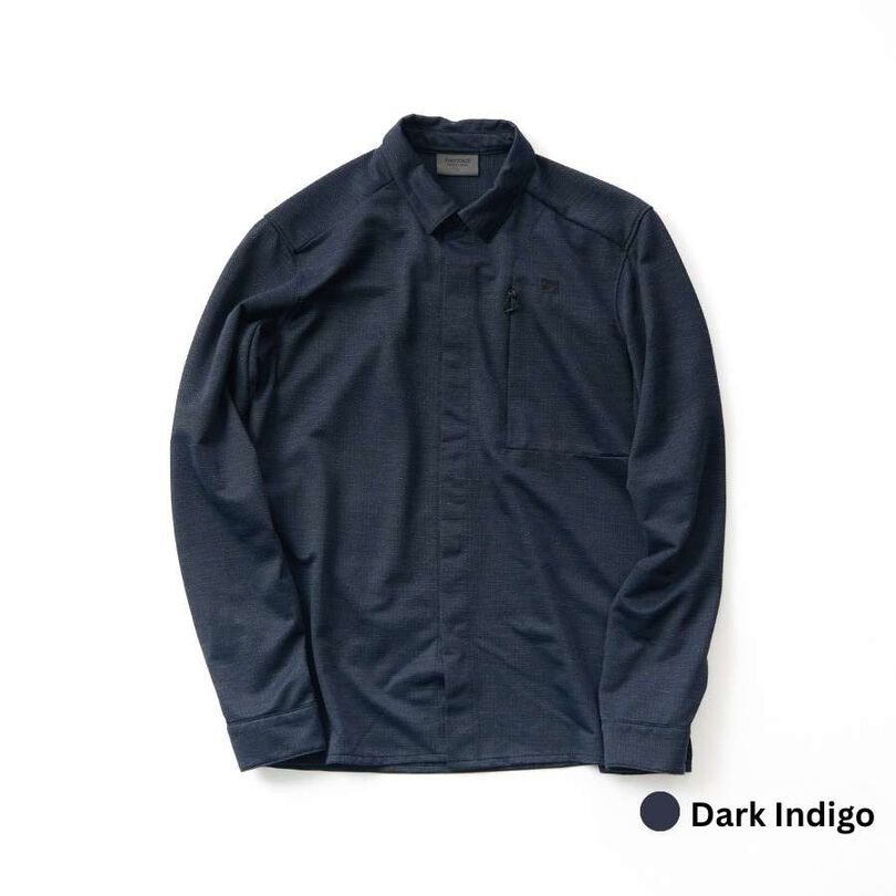 Men's Ramie Spin Knit Shirt,DARK INDIGO, medium image number 4