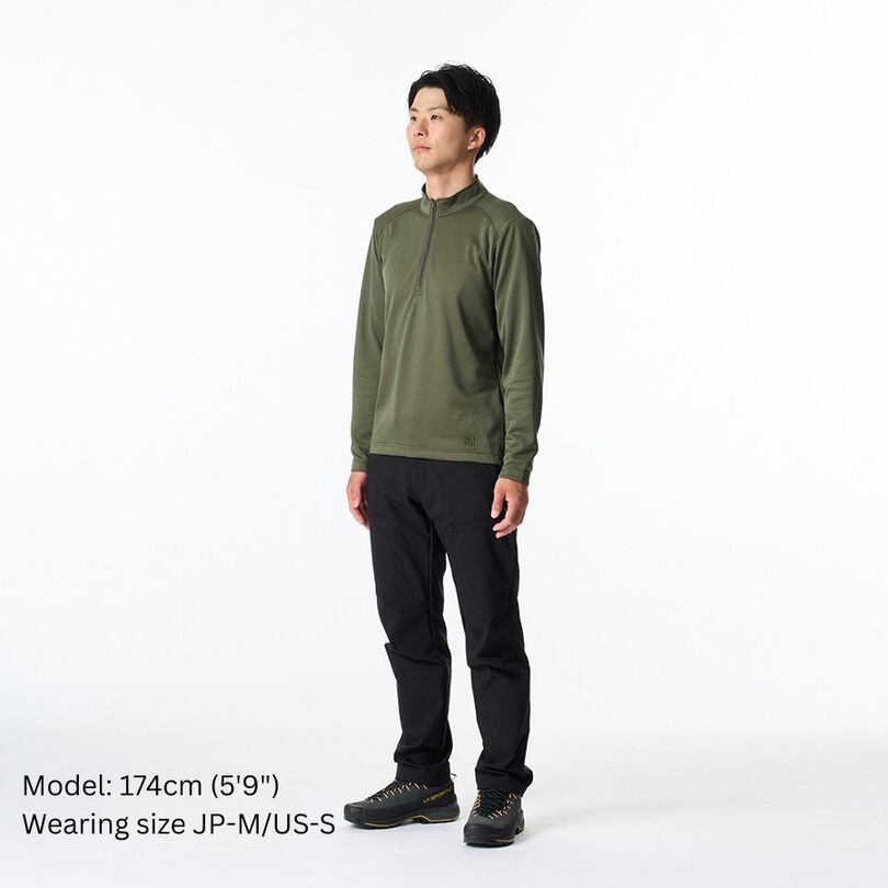 Men's Drought Largo Zip Neck,CHARCOAL HEATHER, medium image number 6