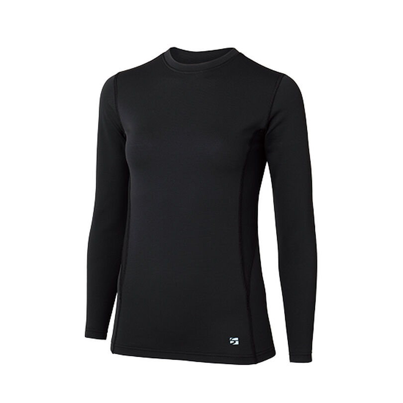 Women's Merino Spin Thermo Long Sleeve Crew,BLACK, medium image number 0
