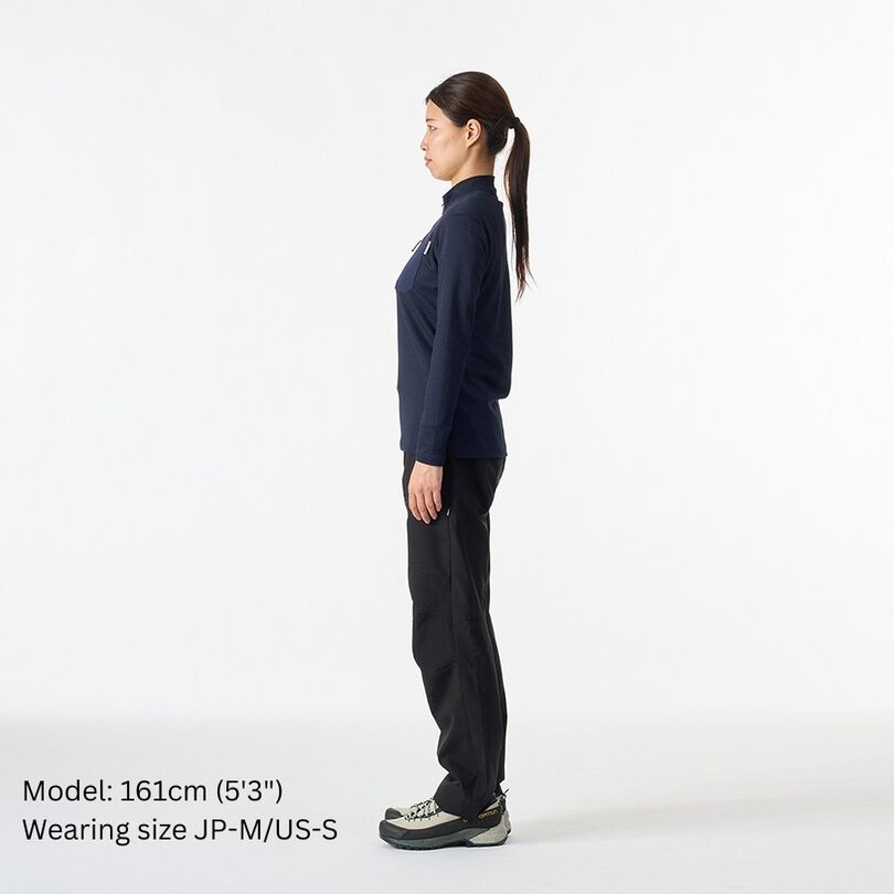 Women's Drought Thermo Zip Neck,DEEP NAVY, medium image number 3