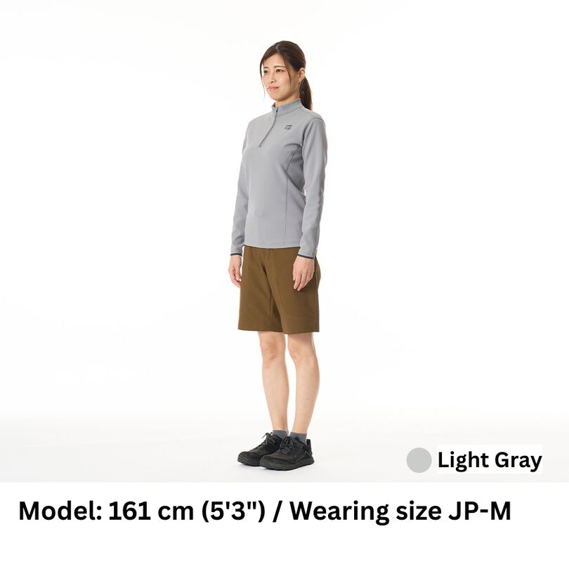 Women's FLOODRUSH Zip Neck,LIGHT GRAY, medium image number 3