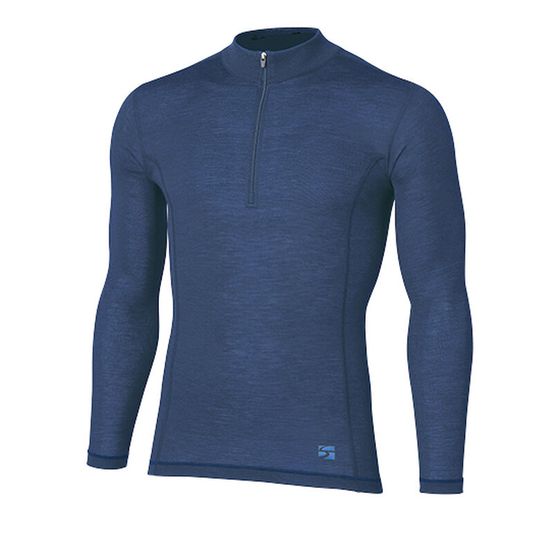 Merino Spin Light Long Sleeve Zip-Neck PN M,PEAK NAVY, medium image number 0