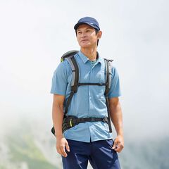 Men's Ramie Spin Knit Shirt Short Sleeve,LIGHT INDIGO, small image number 2