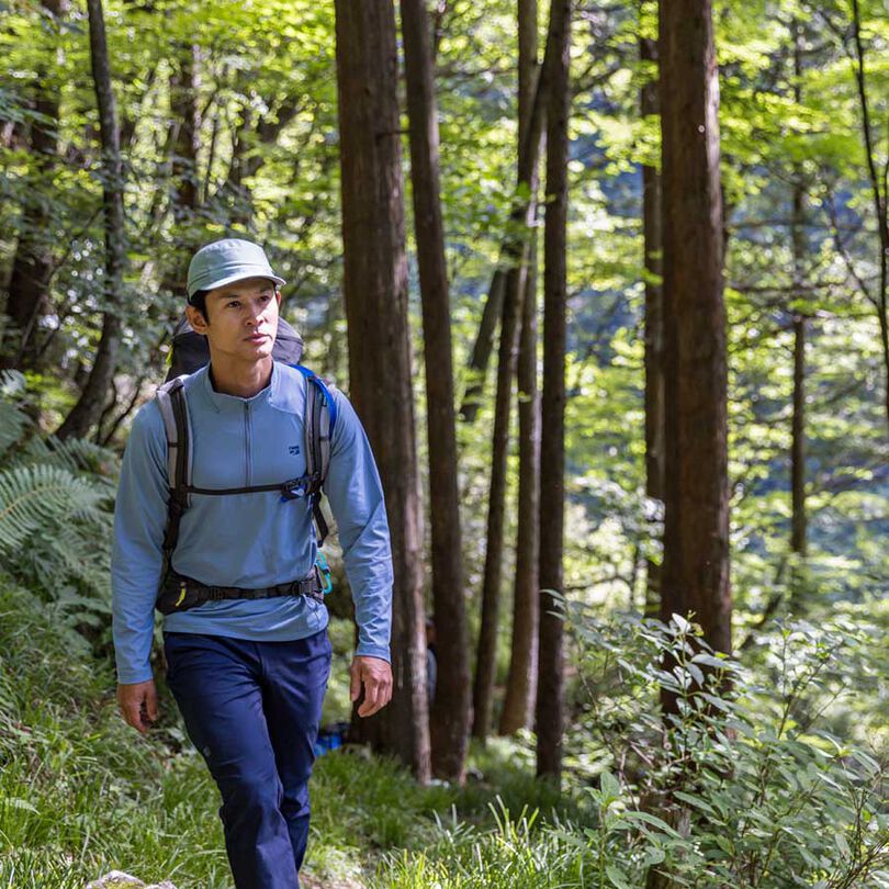 Men's Drought Quad Zip T Long Sleeve,OLIVE, medium image number 7