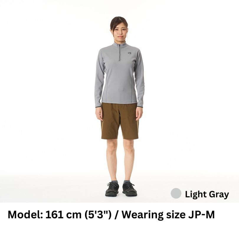 Women's FLOODRUSH Zip Neck,LIGHT GRAY, medium image number 2