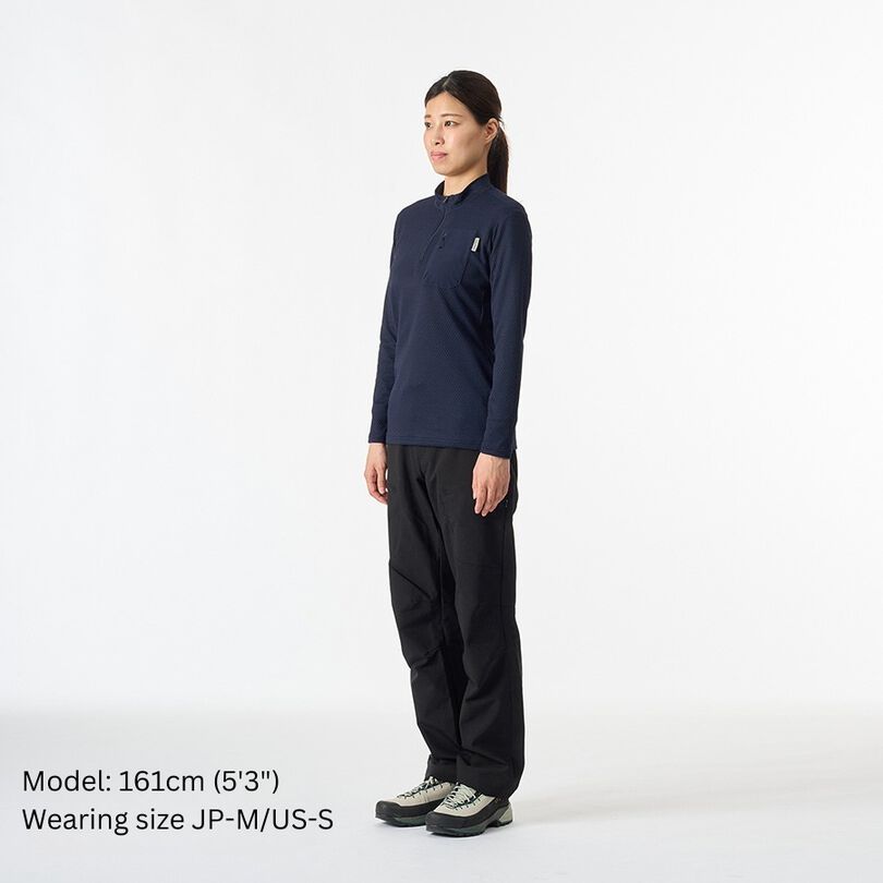 Women's Drought Thermo Zip Neck,DEEP NAVY, medium image number 2