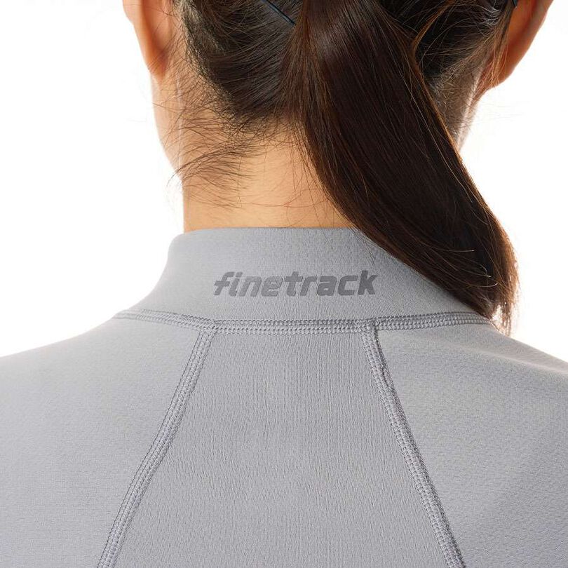 Women's FLOODRUSH Zip Neck,LIGHT GRAY, medium image number 7