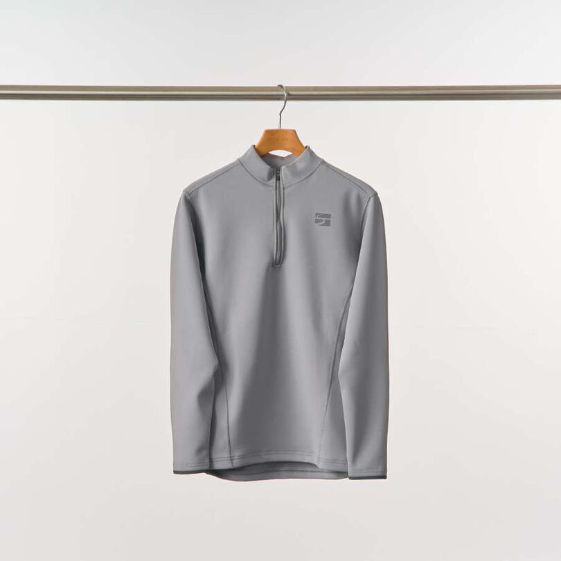 Women's FLOODRUSH Zip Neck,LIGHT GRAY, medium