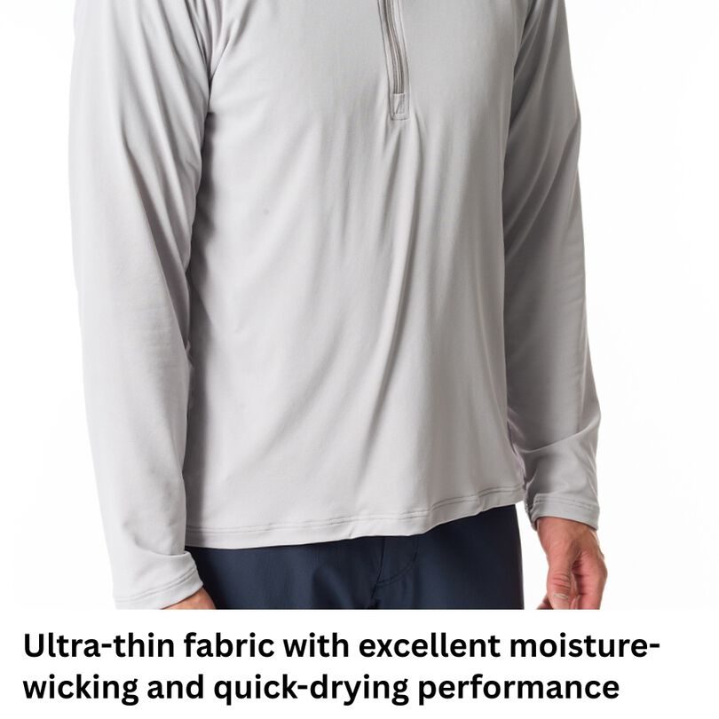 Men's Drought Shade Zip Neck,NAVY, medium image number 15