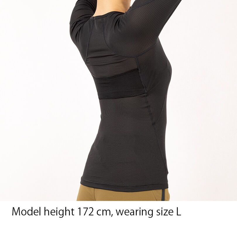 Elemental Layer Warm Bra Top Long Sleeve Crew GP M,GRAPHITE, medium image number 4