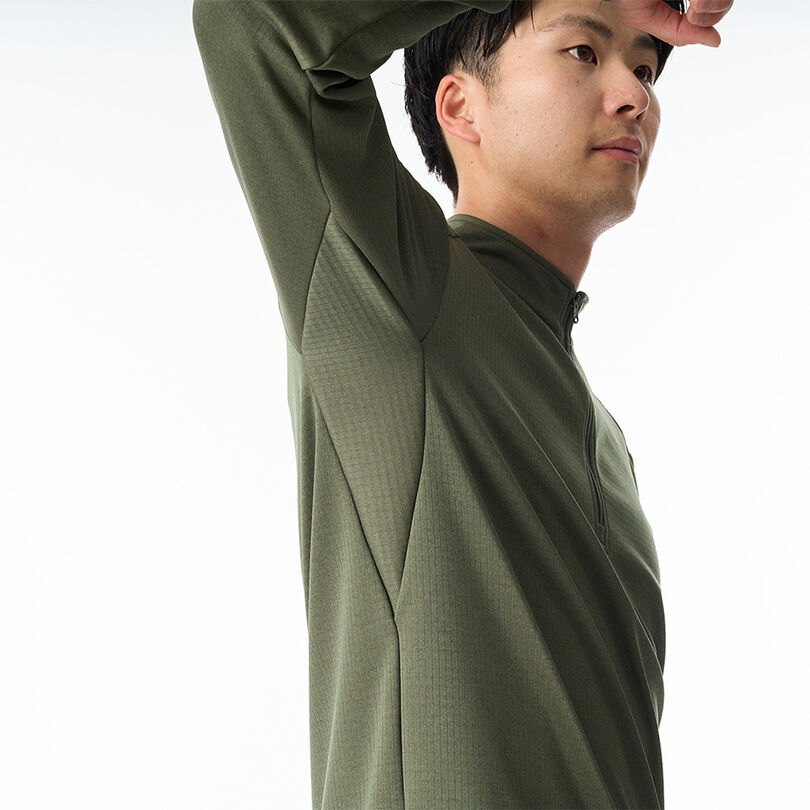 Men's Drought Largo Zip Neck,CHARCOAL HEATHER, medium image number 19