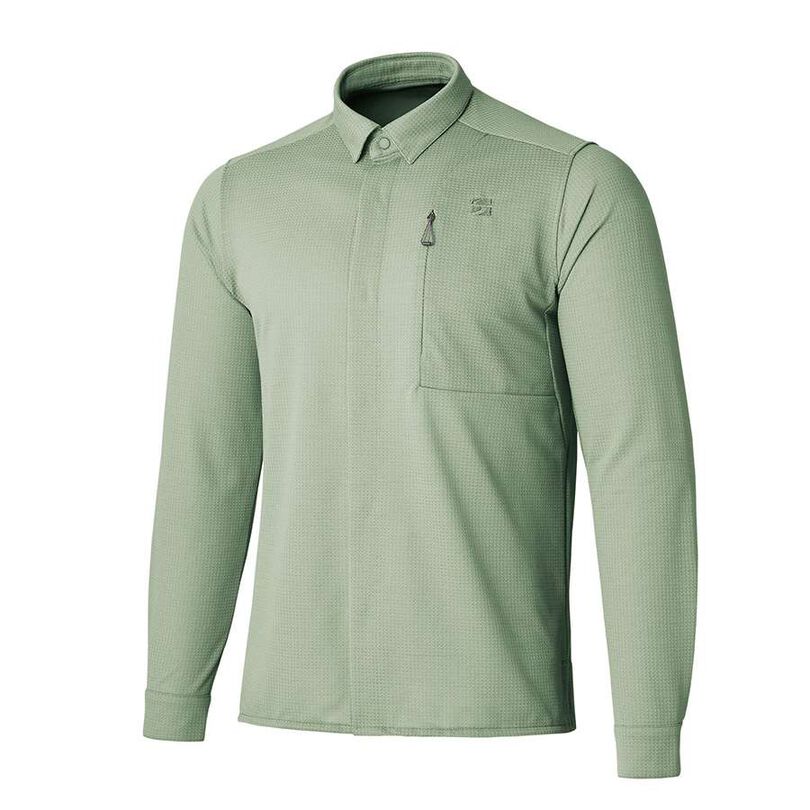 Men's Ramie Spin Knit Shirt,LEAF GREEN, medium image number 0