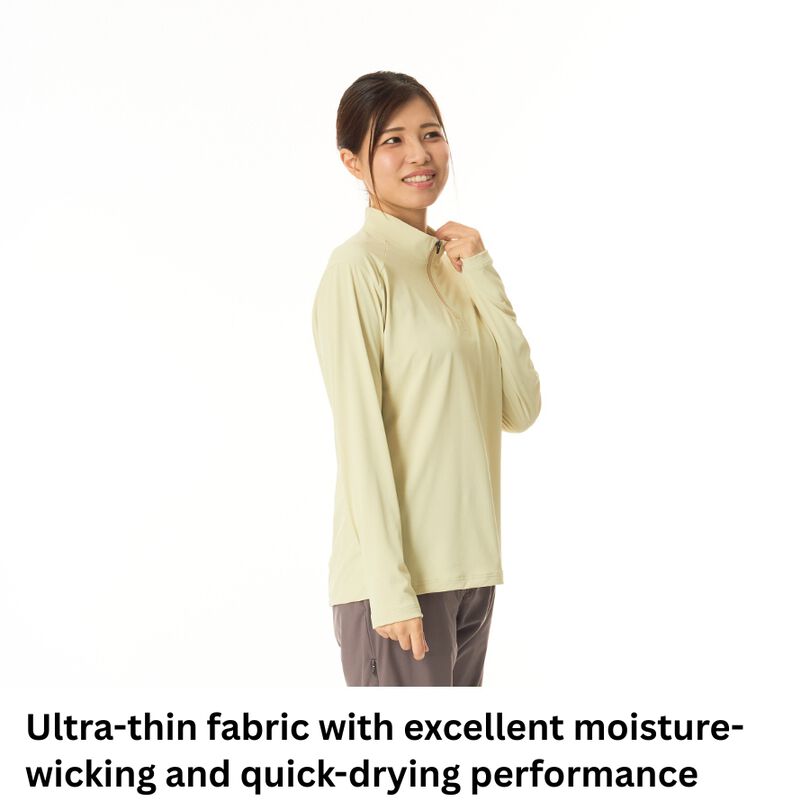 Women's Drought Shade Zip Neck,MIST GRAY, medium image number 12