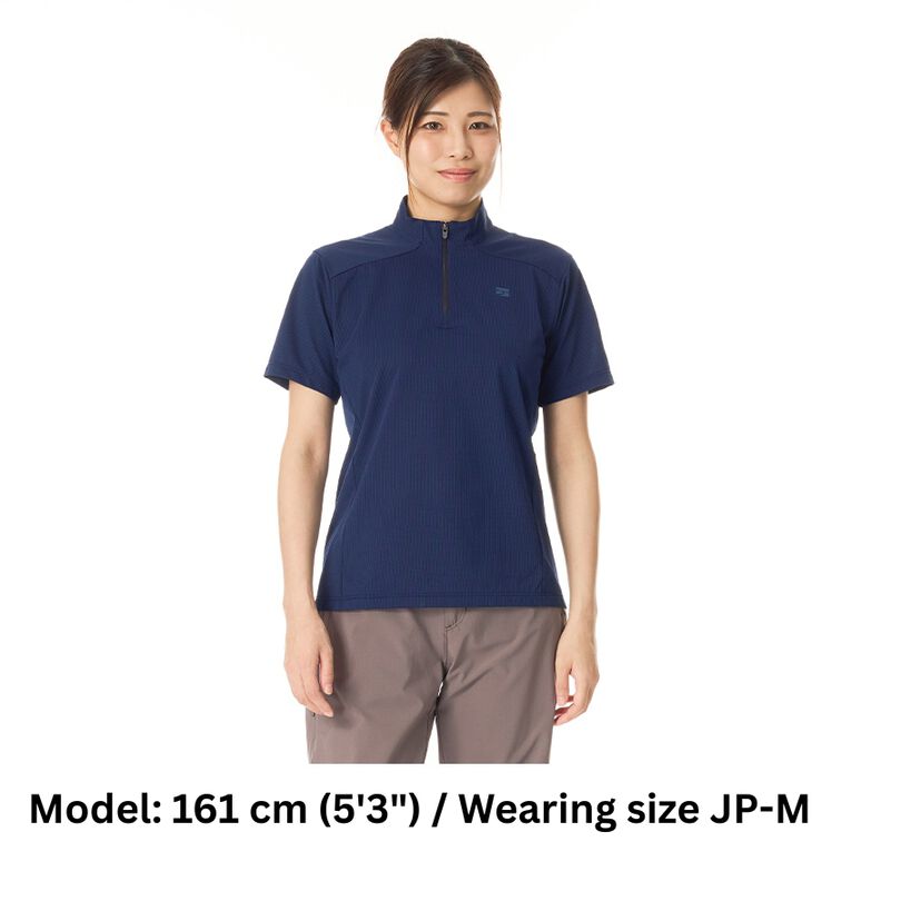 Women's Drought Quad Zip T Short Sleeve,NAVY, medium image number 4