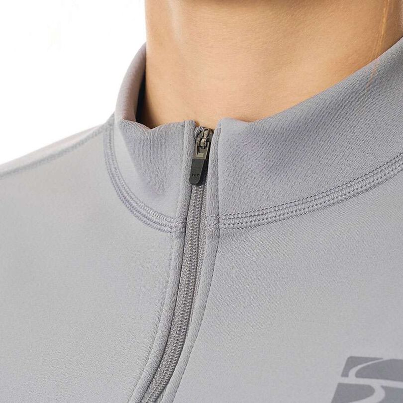 Women's FLOODRUSH Zip Neck,LIGHT GRAY, medium image number 5