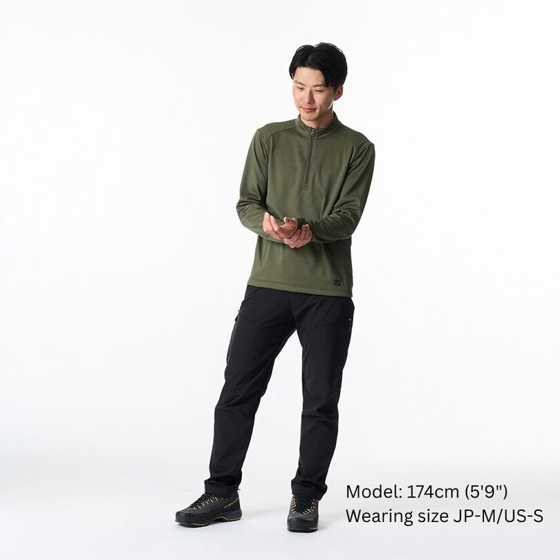 Men's Drought Largo Zip Neck,CHARCOAL HEATHER, medium image number 11