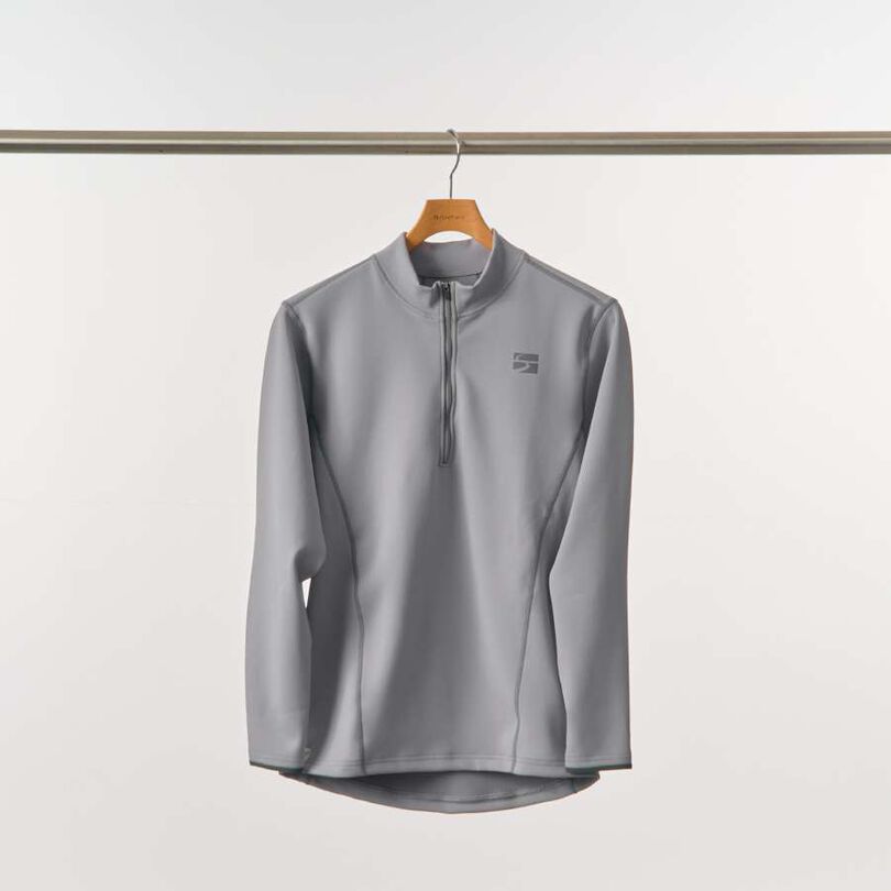 Men's FLOODRUSH Zip Neck,LIGHT GRAY, medium image number 4