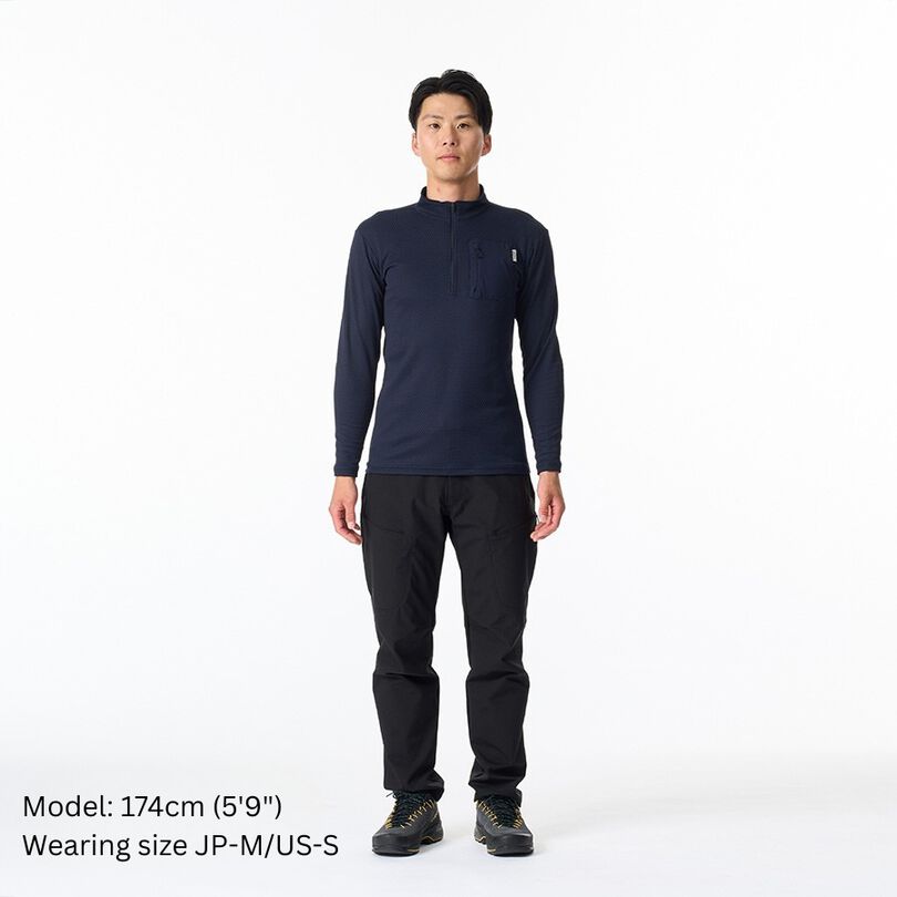 Men's Drought Thermo Zip Neck,DEEP NAVY, medium