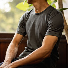 Men's Neoleaf Inner T,DARK GRAY, small image number 1