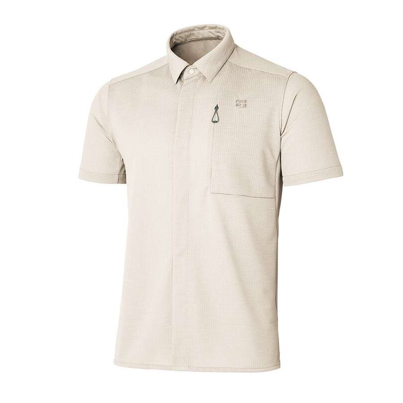 Men's Ramie Spin Knit Shirt Short Sleeve,IVORY, medium image number 0