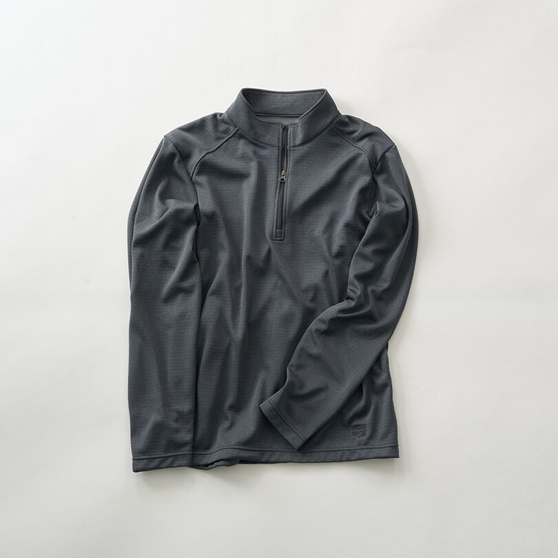 Men's Drought Largo Zip Neck,CHARCOAL HEATHER, medium