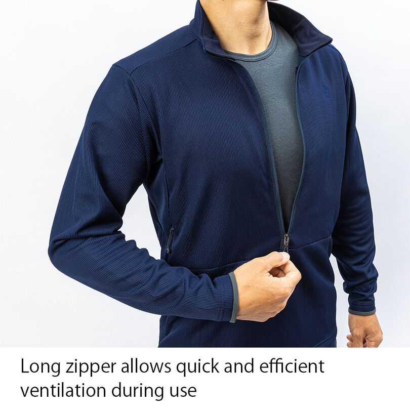 Men's Drought Sensor Zip Neck,DEEP NAVY, medium image number 2
