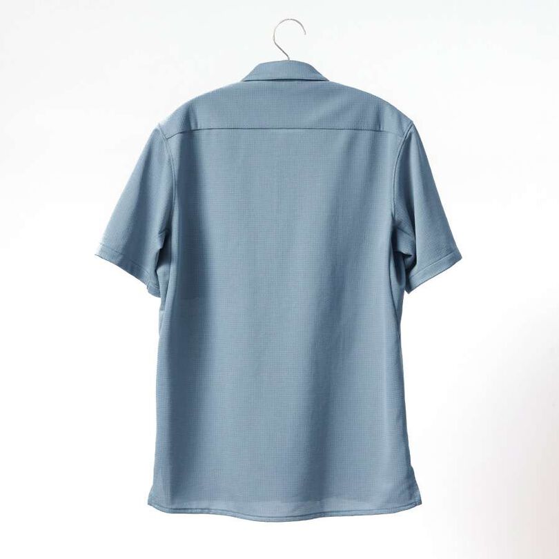 Men's Ramie Spin Knit Shirt Short Sleeve,LIGHT INDIGO, medium image number 6