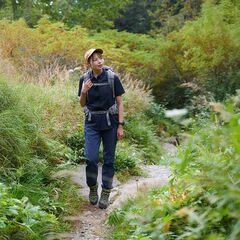 Women's Ramie Spin Knit Shirt Short Sleeve,DARK INDIGO, small image number 3