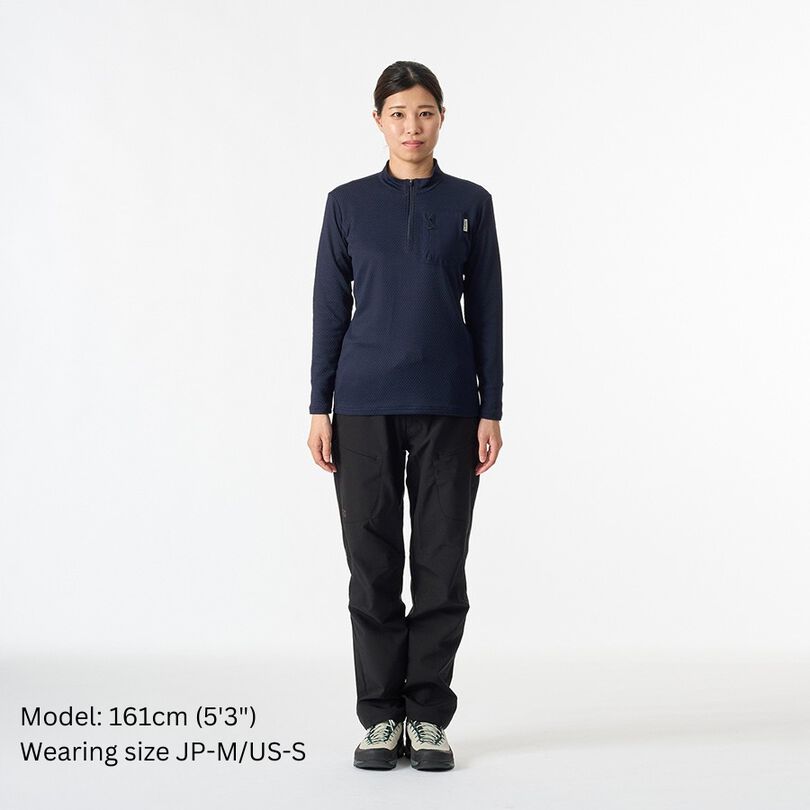 Women's Drought Thermo Zip Neck,DEEP NAVY, medium