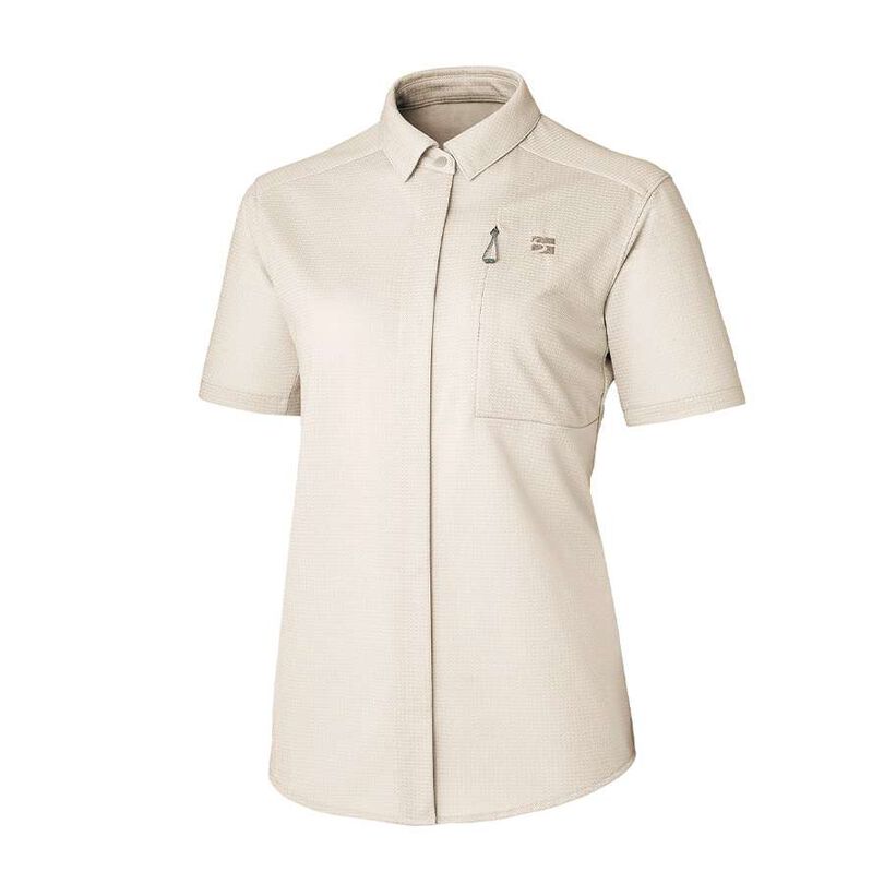Women's Ramie Spin Knit Shirt Short Sleeve,IVORY, medium image number 0