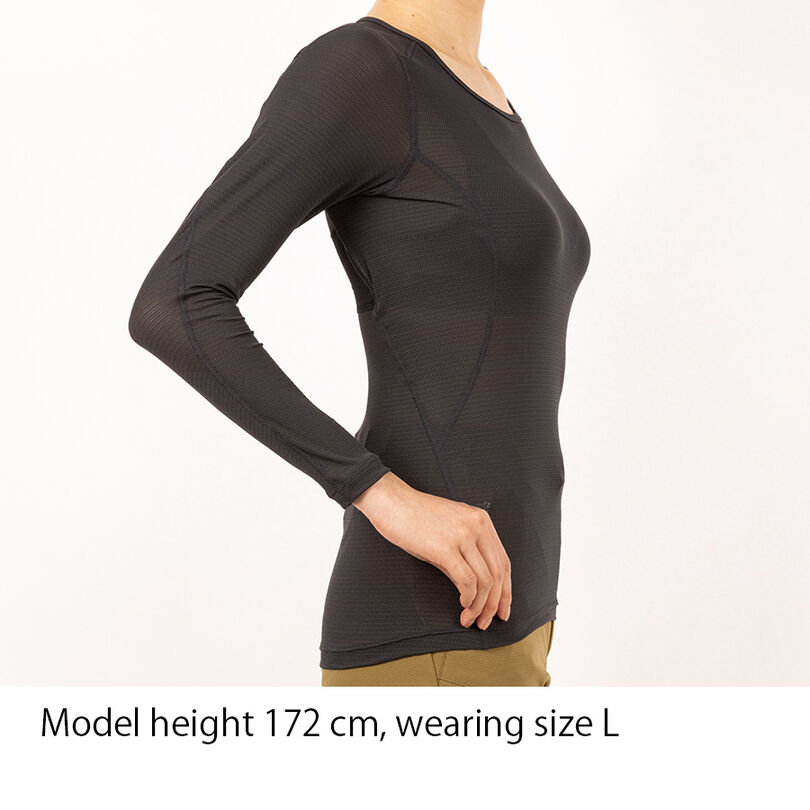 Women's Elemental Layer Warm Bra Top Long Sleeve Crew,GRAPHITE, medium image number 3
