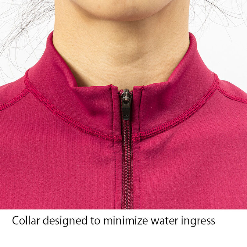 Women's Floodrush Zip Neck,RUBY RED, medium image number 2