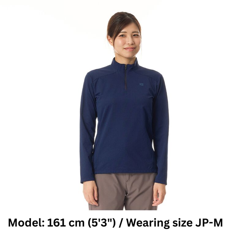 Women's Drought Quad Zip T Long Sleeve,NAVY, medium image number 9