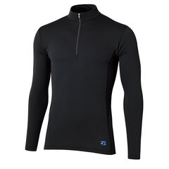 Men's Merino Spin Thermo Long Sleeve Zip Neck,BLACK, small image number 0
