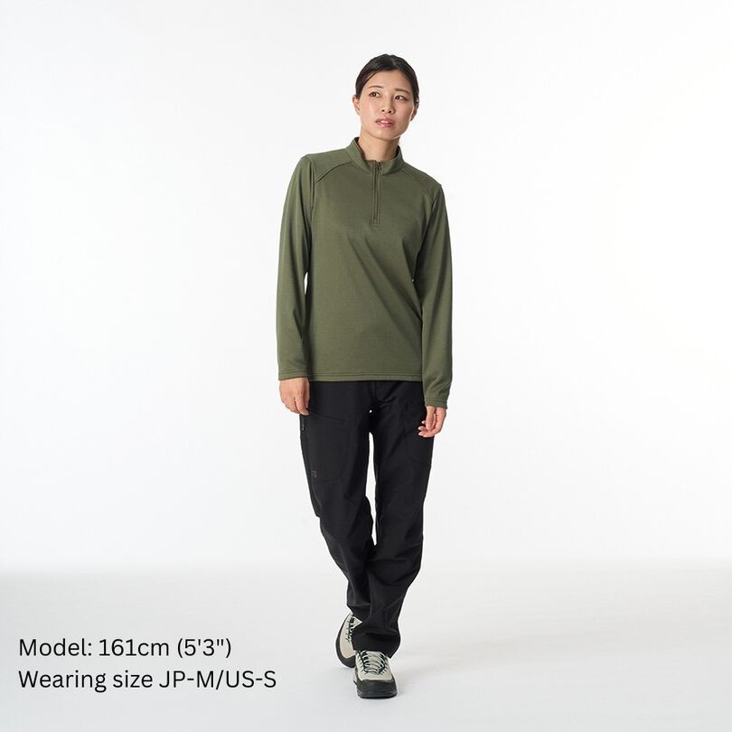 Women's Drought Largo Zip Neck,GREEN HEATHER, medium image number 13