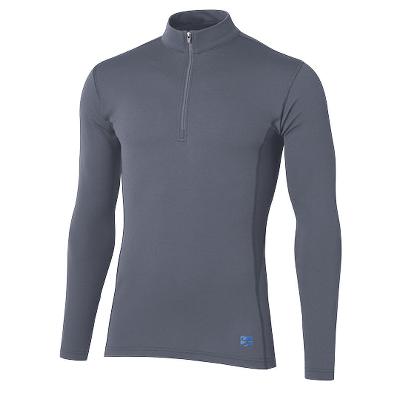 Men's Merino Spin Thermo Long Sleeve Zip Neck,GRAY, medium image number 0