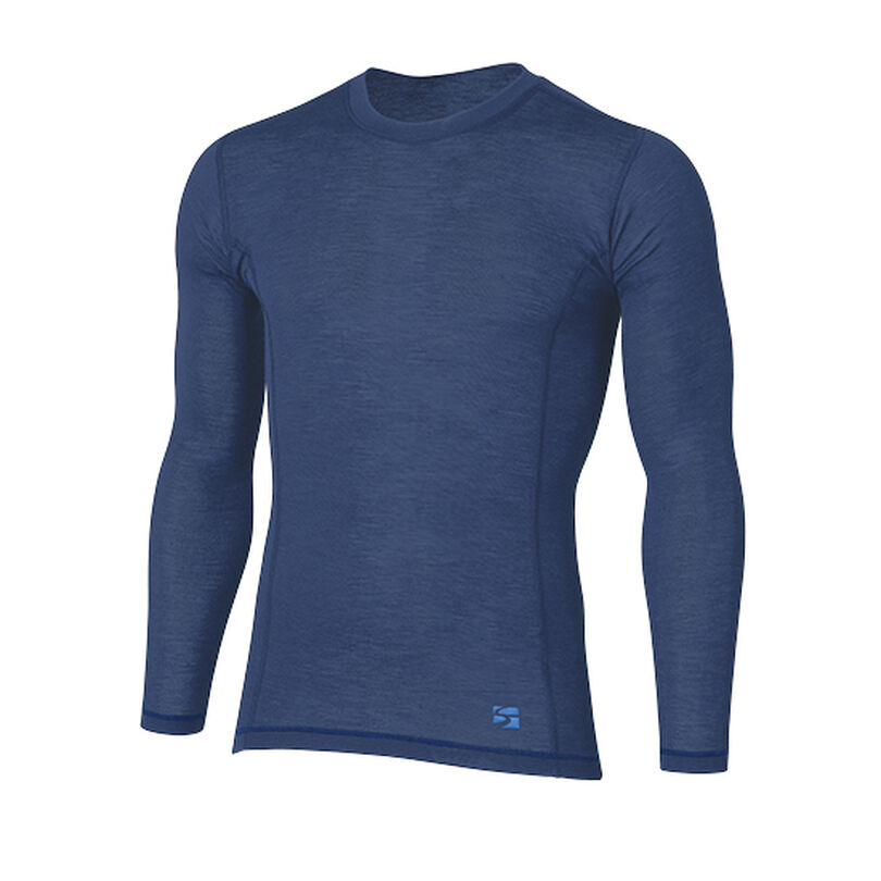 Men's Merino Spin Light Long Sleeve Crew,PEAK NAVY, medium image number 0
