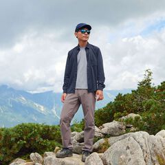 Men's Ramie Spin Knit Shirt,DARK INDIGO, small image number 3