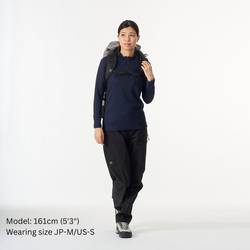 Women's Drought Thermo Zip Neck,DEEP NAVY, medium image number 8