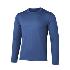 Men's Ramie Spin Air Long Sleeve Crew,INDIGO, small image number 0
